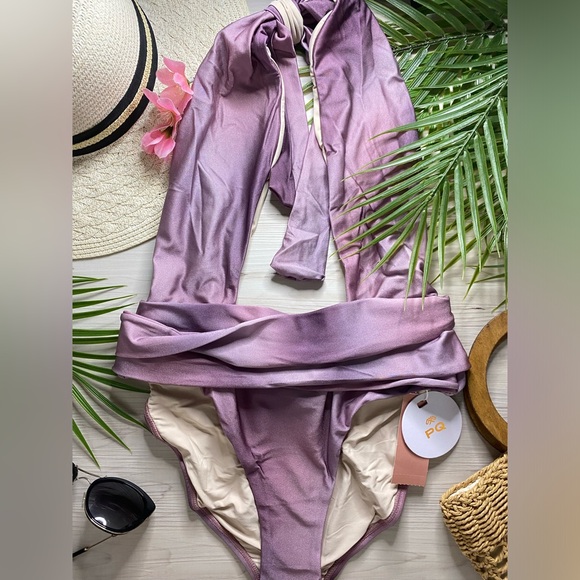 PQ Violet Sunset Alex Halter Neck One Piece - Picture 3 of 13